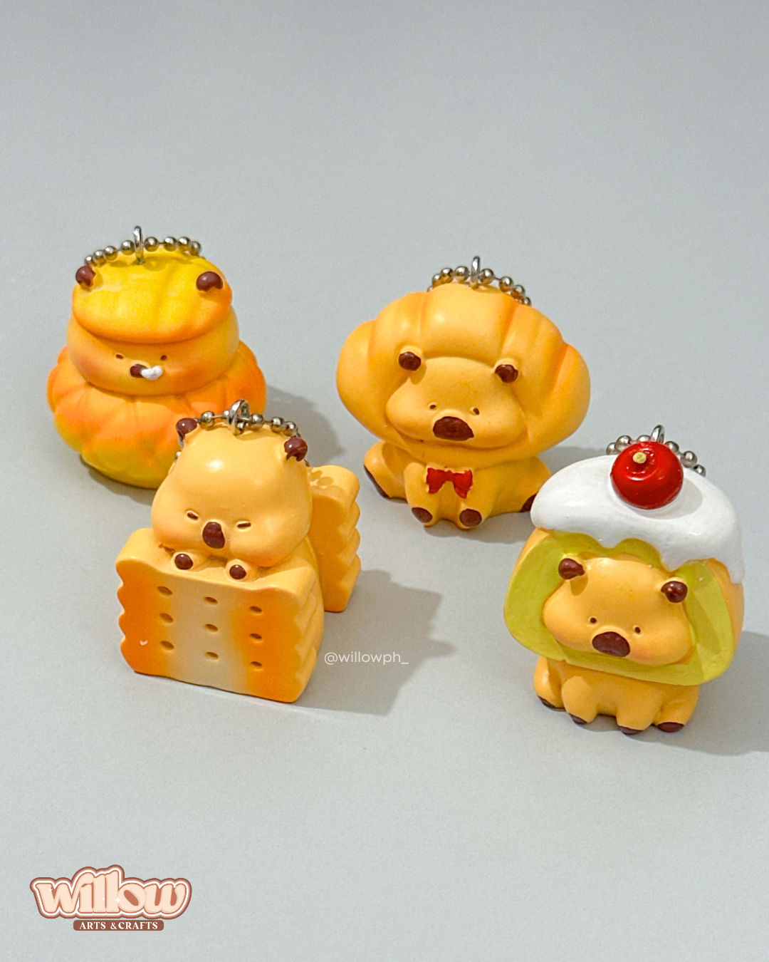 Capybara Food Charm Trinket Keychain