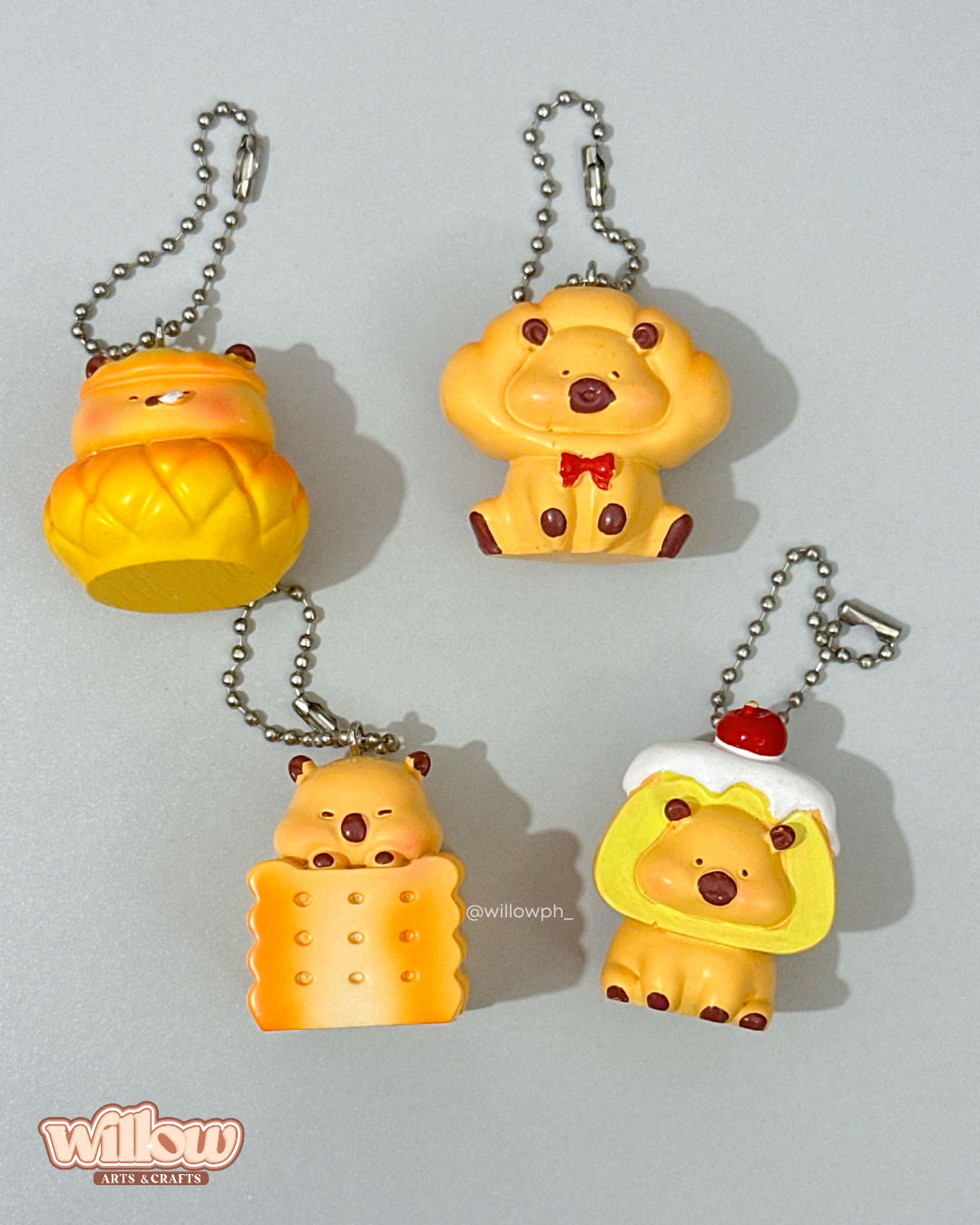 Capybara Food Charm Trinket Keychain