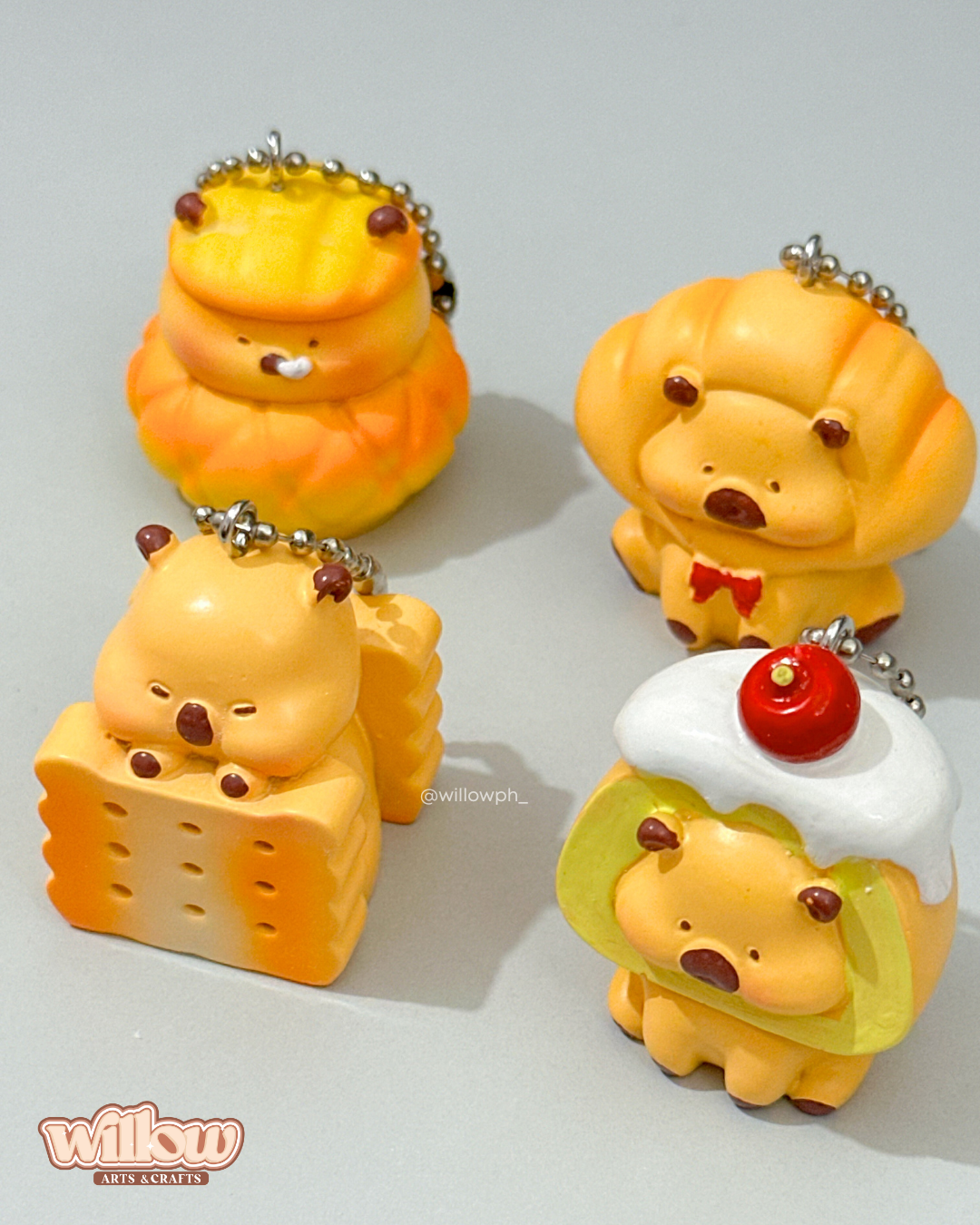 Capybara Food Charm Trinket Keychain