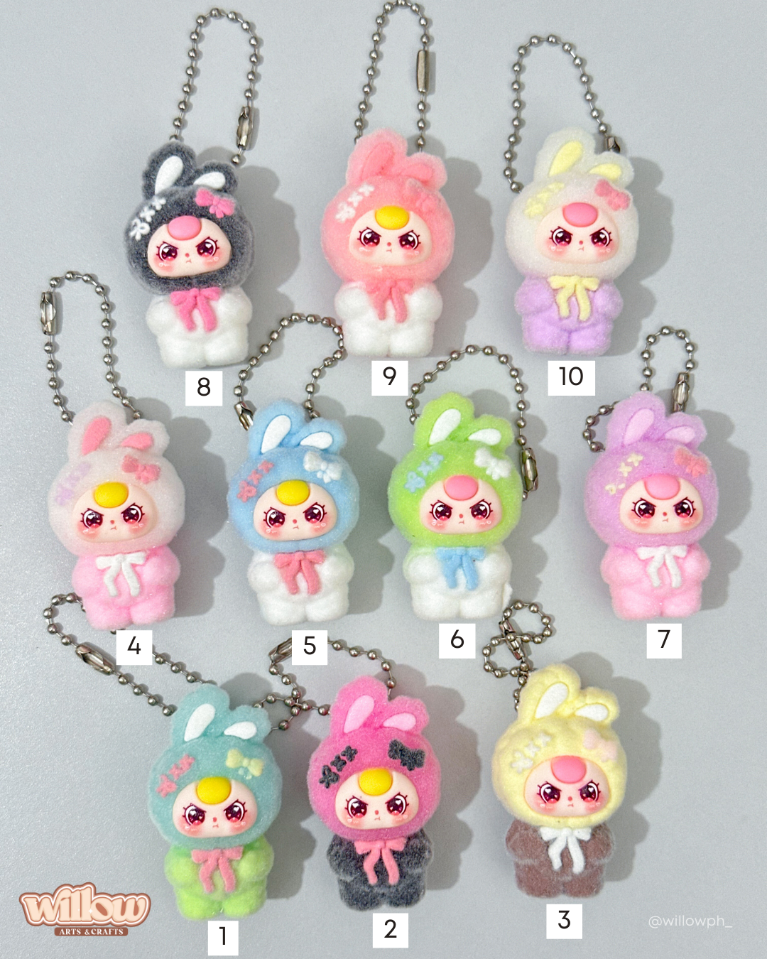 Baby Three inspired velvet trinket keychain