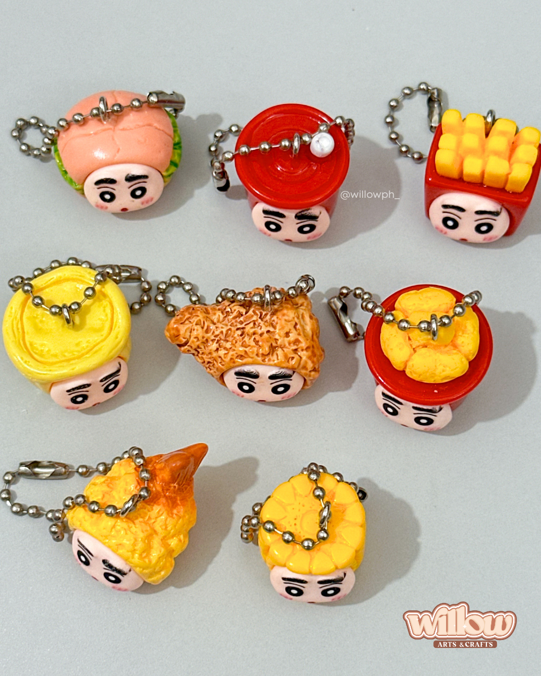 Shin-Chan Food Charm Trinket Keychain