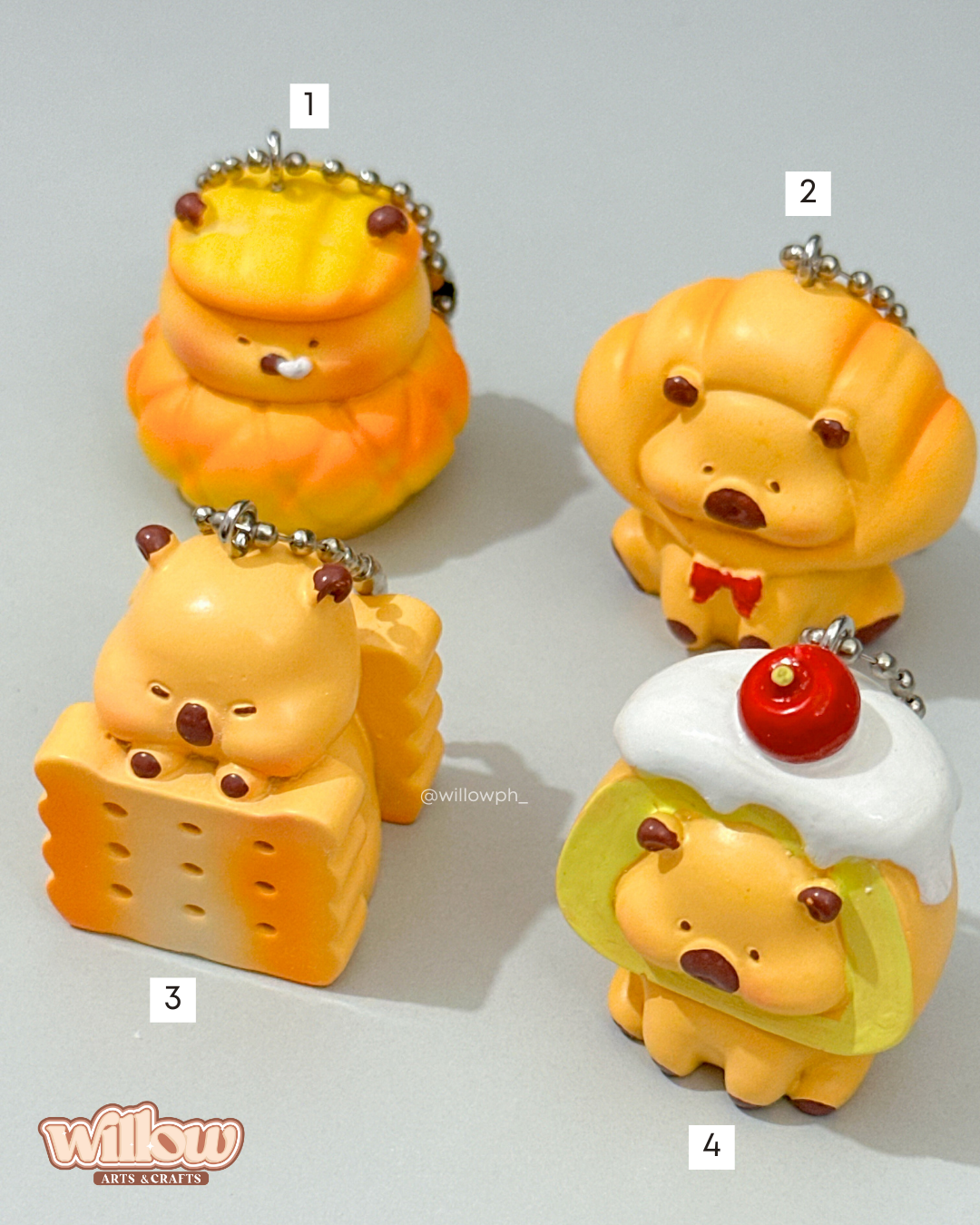 Capybara Food Charm Trinket Keychain