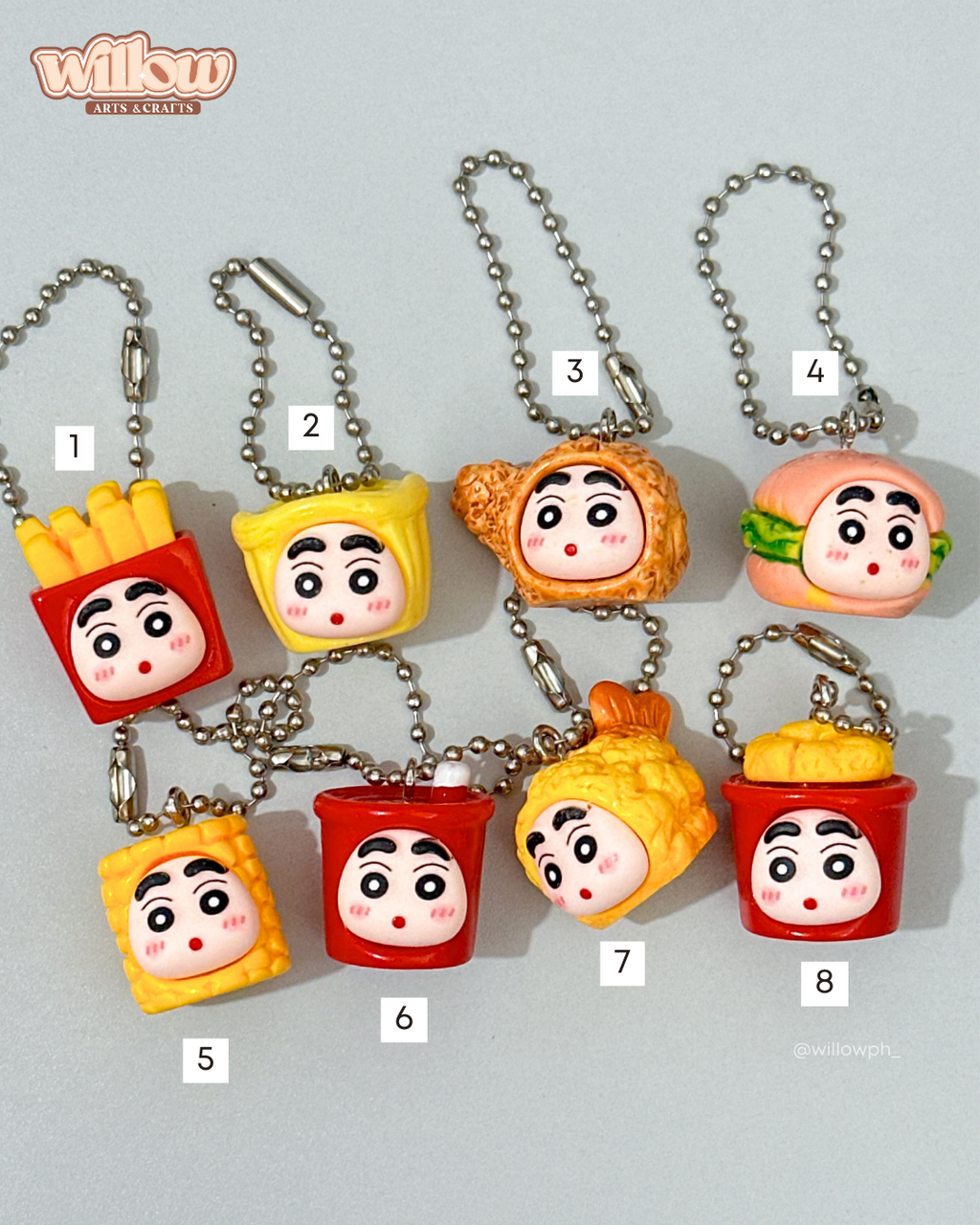 Shin-Chan Food Charm Trinket Keychain