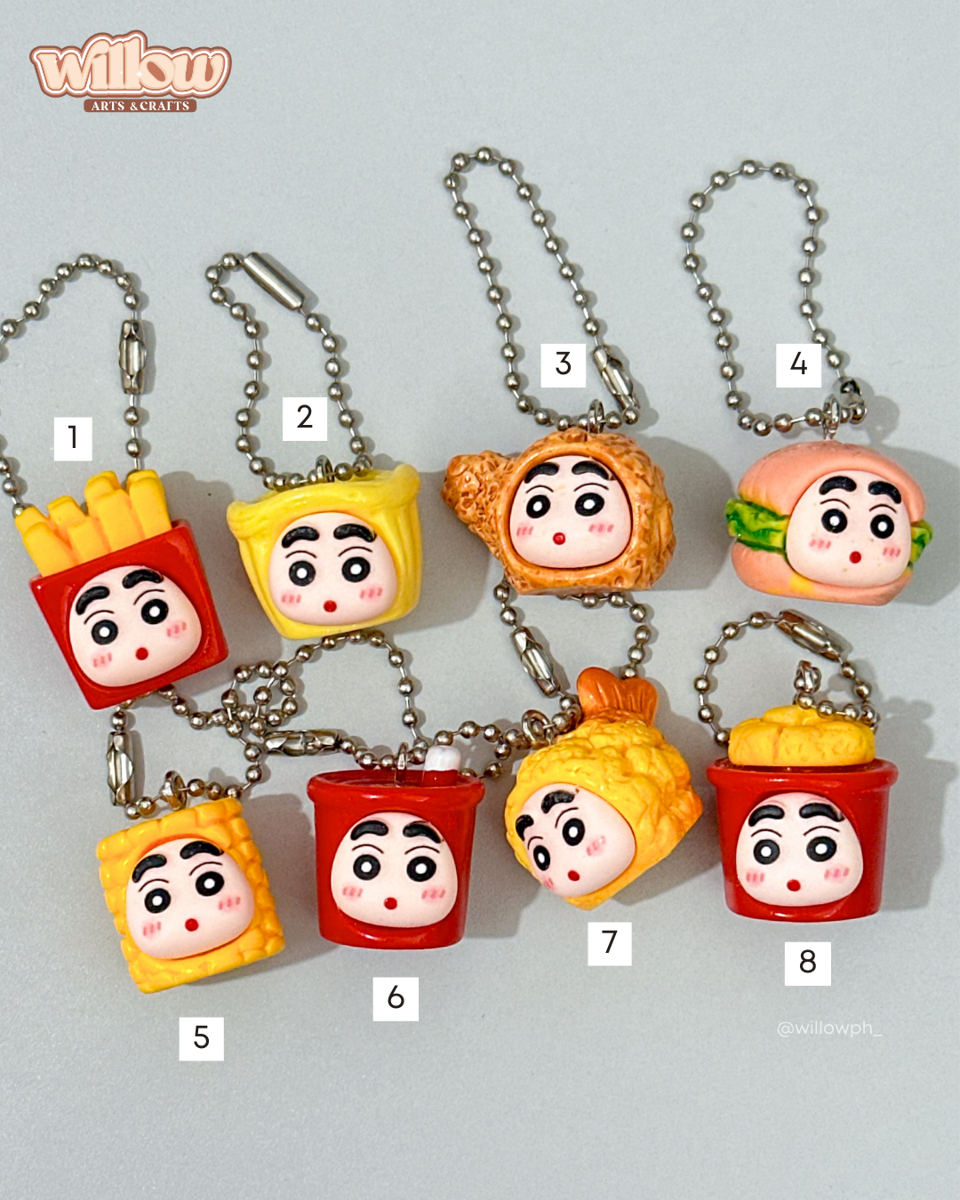 Shin-Chan Food Charm Trinket Keychain